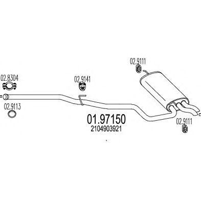MTS 0197150 -  Глушитель выхлопных газов конечный