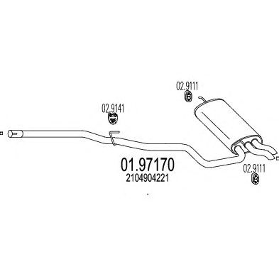 MTS 0197170 -  Глушитель выхлопных газов конечный