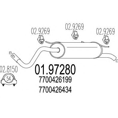 MTS 0197280 -  Глушитель выхлопных газов конечный