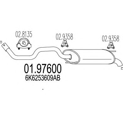 MTS 0197600 -  Глушитель выхлопных газов конечный