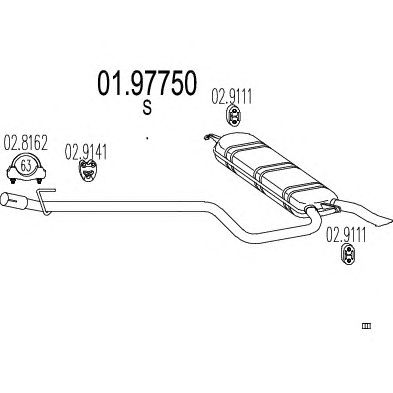 MTS 0197750 -  Глушитель выхлопных газов конечный