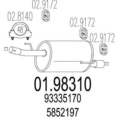 MTS 0198310 -  Глушитель выхлопных газов конечный