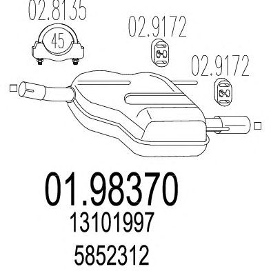 MTS 0198370 -  Глушитель выхлопных газов конечный