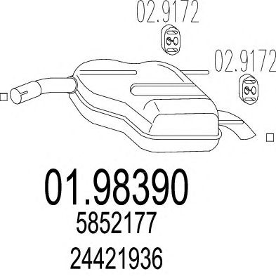 MTS 0198390 -  Глушитель выхлопных газов конечный