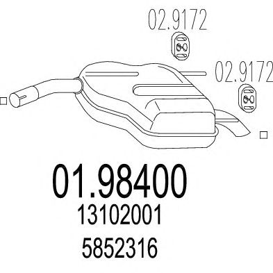 MTS 0198400 -  Глушитель выхлопных газов конечный