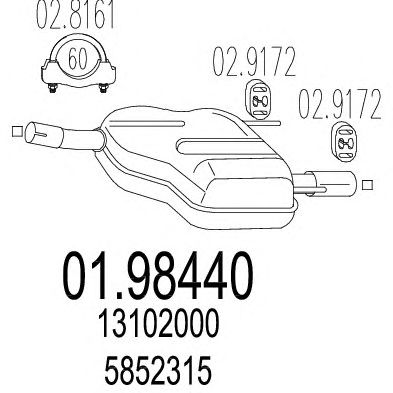 MTS 0198440 -  Глушитель выхлопных газов конечный