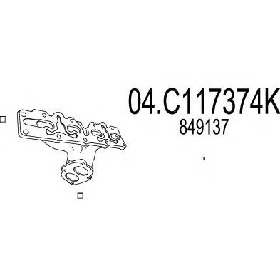 MTS 04c117374k -  Труба выхлопного газа
