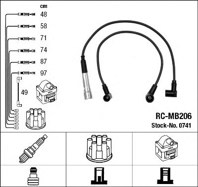 NGK 0741 -  Комплект проводов зажигания