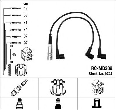 NGK 0744 -  Комплект проводов зажигания