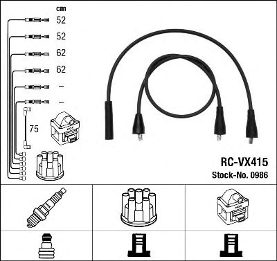 NGK 0986 -  Комплект проводов зажигания