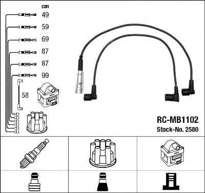 NGK 2580 -  Комплект проводов зажигания