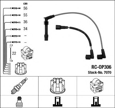 NGK 7070 -  Комплект проводов зажигания