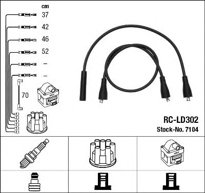 NGK 7104 -  Комплект проводов зажигания