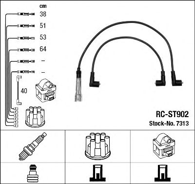 NGK 7313 -  Комплект проводов зажигания