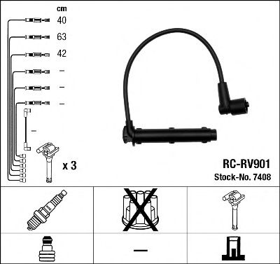 NGK 7408 -  Комплект проводов зажигания