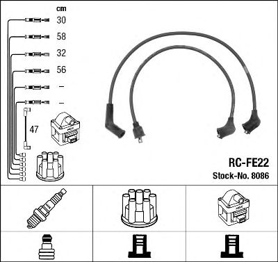 NGK 8086 -  Комплект проводов зажигания