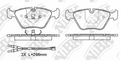 NIBK pn0012w -  Колодки тормозные дисковые передние, комплект