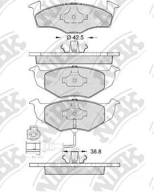 NIBK pn0113w -  Колодки тормозные дисковые передние, комплект