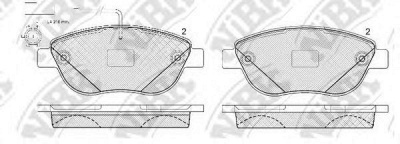 NIBK pn0187w -  Колодки тормозные дисковые передние, комплект