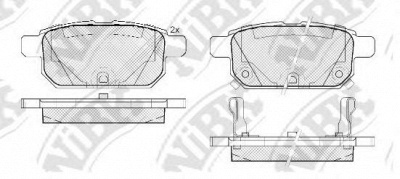 NIBK pn9808 -  Колодки тормозные дисковые задниеие, комплект