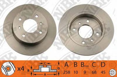 NIBK rn1040 -  Диск тормозной задний