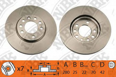 NIBK rn1112 -  Диск тормозной передний вентилируемый