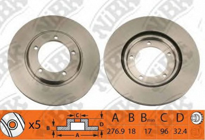 NIBK rn1343 -  Диск тормозной передний