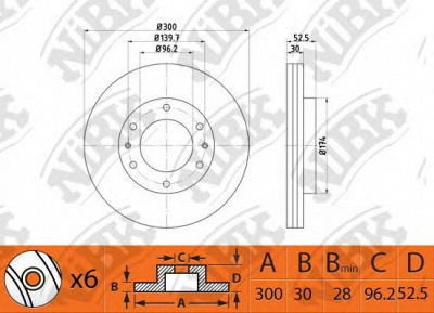 NIBK rn1457 -  Диск тормозной передний вентилируемый