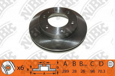 NIBK rn1465 -  Диск тормозной передний