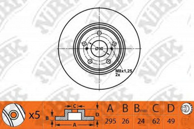 NIBK rn1471 -  Диск тормозной передний вентилируемый