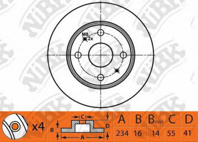 NIBK rn1481 -  Диск тормозной передний