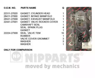 NIPPARTS j1240538 -  Комплект прокладок, головка цилиндра