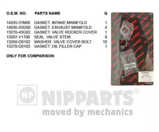 NIPPARTS j1241045 -  Комплект прокладок, головка цилиндра