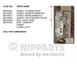 NIPPARTS j1245043 -  Комплект прокладок, головка цилиндра