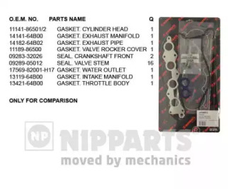 NIPPARTS j1248013 -  Комплект прокладок, головка цилиндра