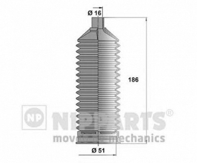 NIPPARTS j2840506 -  Комплект пыльника, рулевое управление
