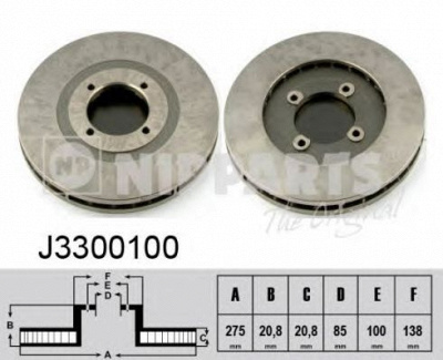 NIPPARTS j3300100 -  Тормозной диск