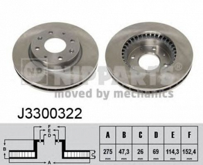 NIPPARTS j3300322 -  Тормозной диск