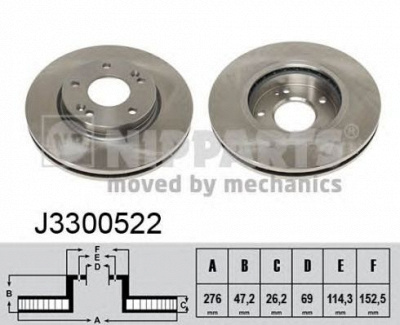 NIPPARTS j3300522 -  Тормозной диск