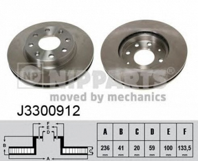 NIPPARTS j3300912 -  Тормозной диск