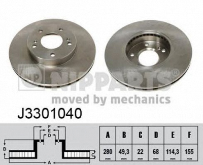 NIPPARTS j3301040 -  Тормозной диск