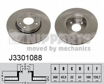 NIPPARTS j3301088 -  Тормозной диск