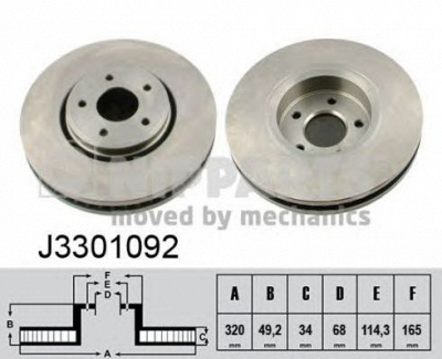 NIPPARTS j3301092 -  Тормозной диск