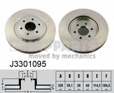 NIPPARTS j3301095 -  Тормозной диск