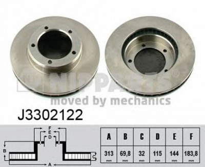 NIPPARTS j3302122 -  Тормозной диск