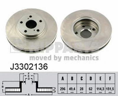 NIPPARTS j3302136 -  Тормозной диск