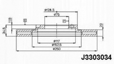 NIPPARTS j3303034 -  Тормозной диск