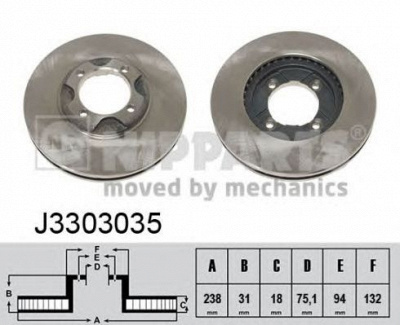 NIPPARTS j3303035 -  Тормозной диск