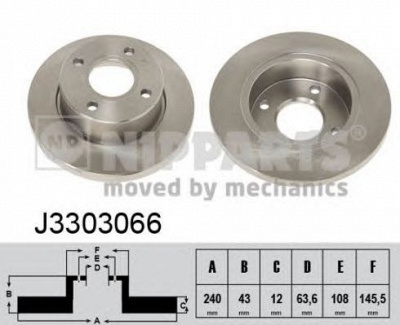 NIPPARTS j3303066 -  Тормозной диск