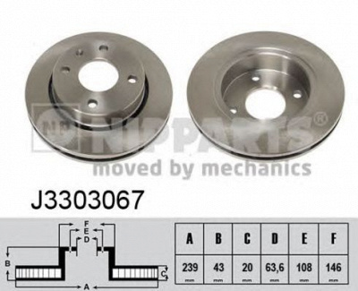 NIPPARTS j3303067 -  Тормозной диск